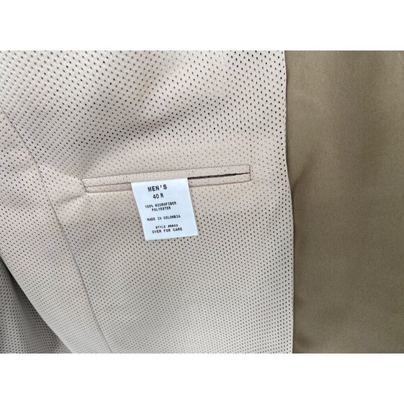 TravelSmith Mens Vintage Tan Microfiber Blazer 40R Tan Net Mesh Lining - Picture 9 of 16